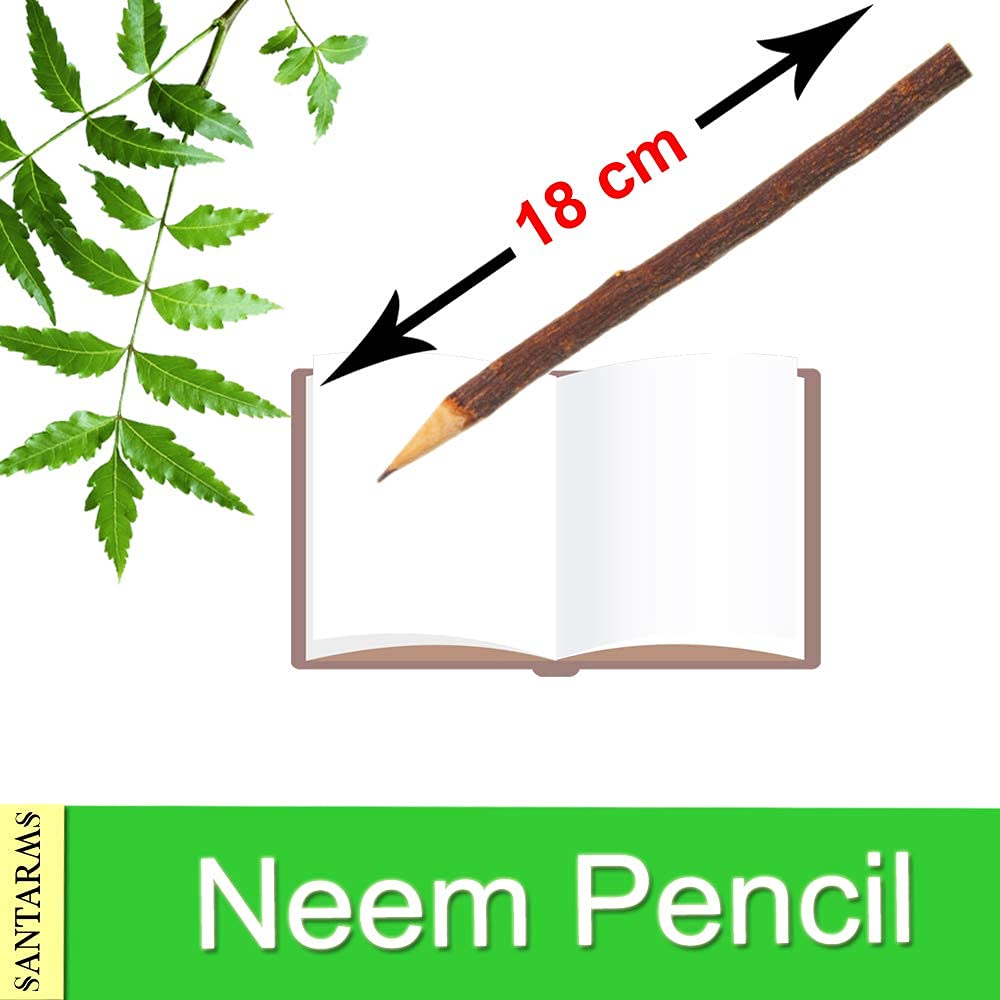 santarms Natural neem Wooden Pencil (18 cm) of neem Wood-for Kids,Girls, Boys -Best for Gifting