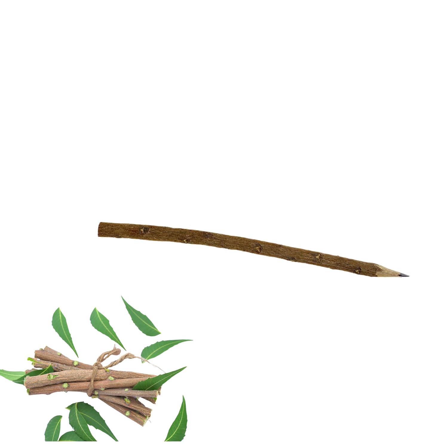 santarms Natural Neem Wooden Pencil (18 cm) Crafted from Pure Neem Wood - Perfect for Kids, Girls, and Boys Eco-Friendly and Durable Writing Tool Ideal for School Use and Thoughtful Gifting (set-1)