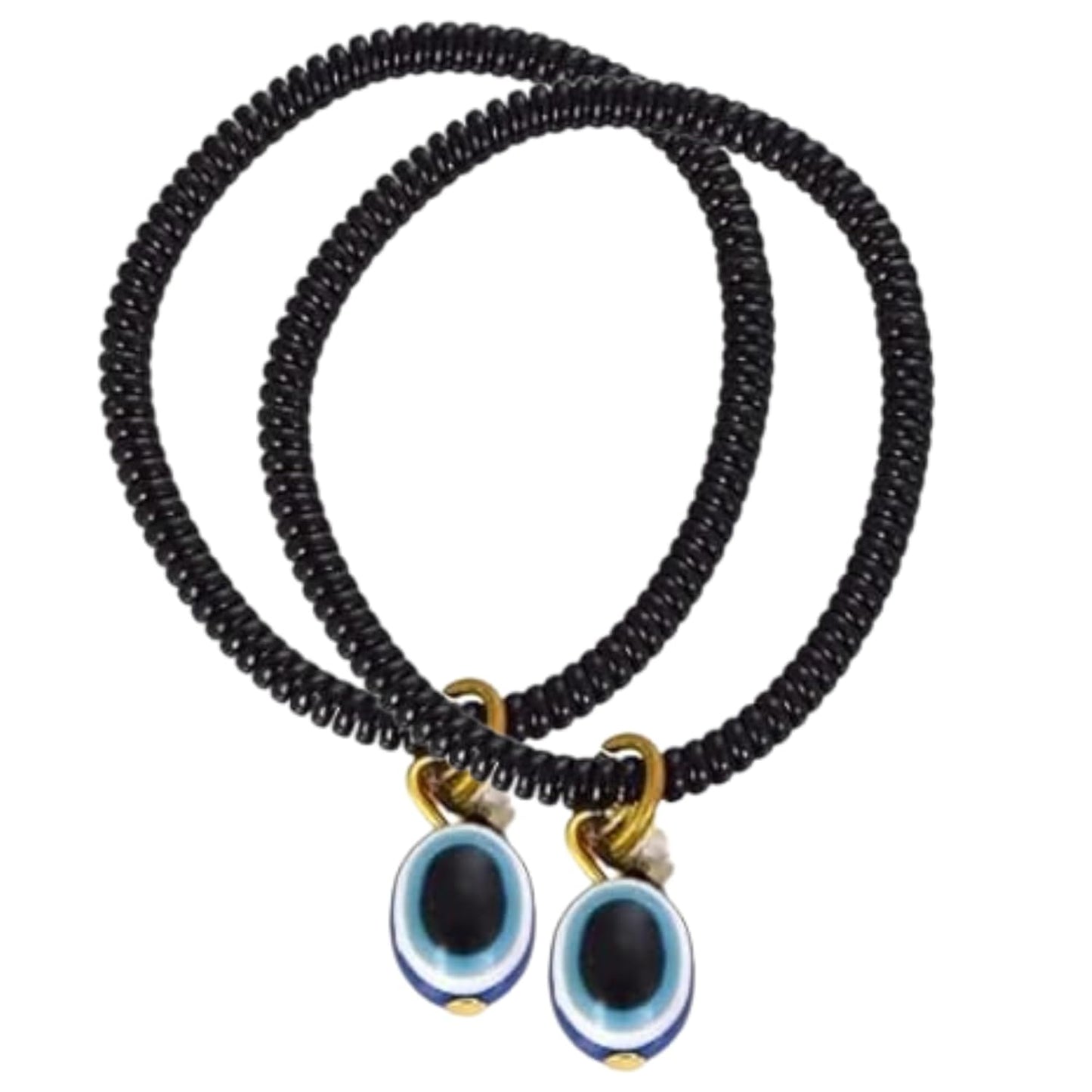 santarms Evil Eye Bracelets for KIDS, Nazar Unisex, Nazar Battu All - Girls, Boys, Nazariya for New Born BABY, Black, PACK of 2