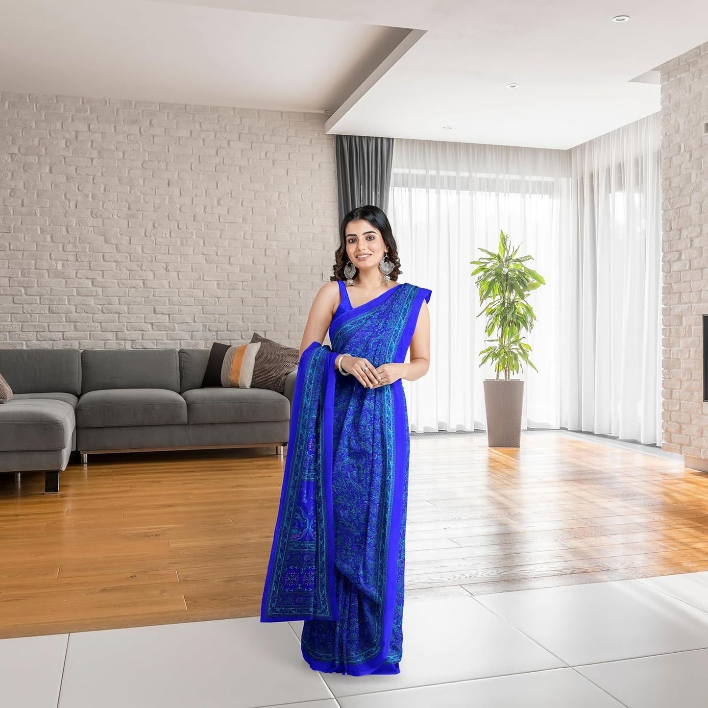 Hira Silk Air Line Crepe Silk Saree with Unstitched Blouse, Kumkum Box and Sindur for Women - Combo Pack