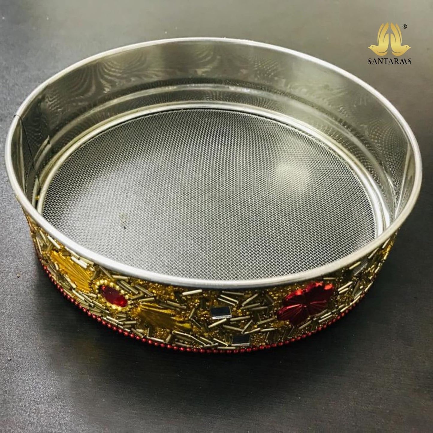 Santarms Handcrafted Karwa Chauth Chalni | Traditional Pooja Sieve for Moon Viewing | Karva Chauth Festival Essential 1 Piece of Karwachauth Channi