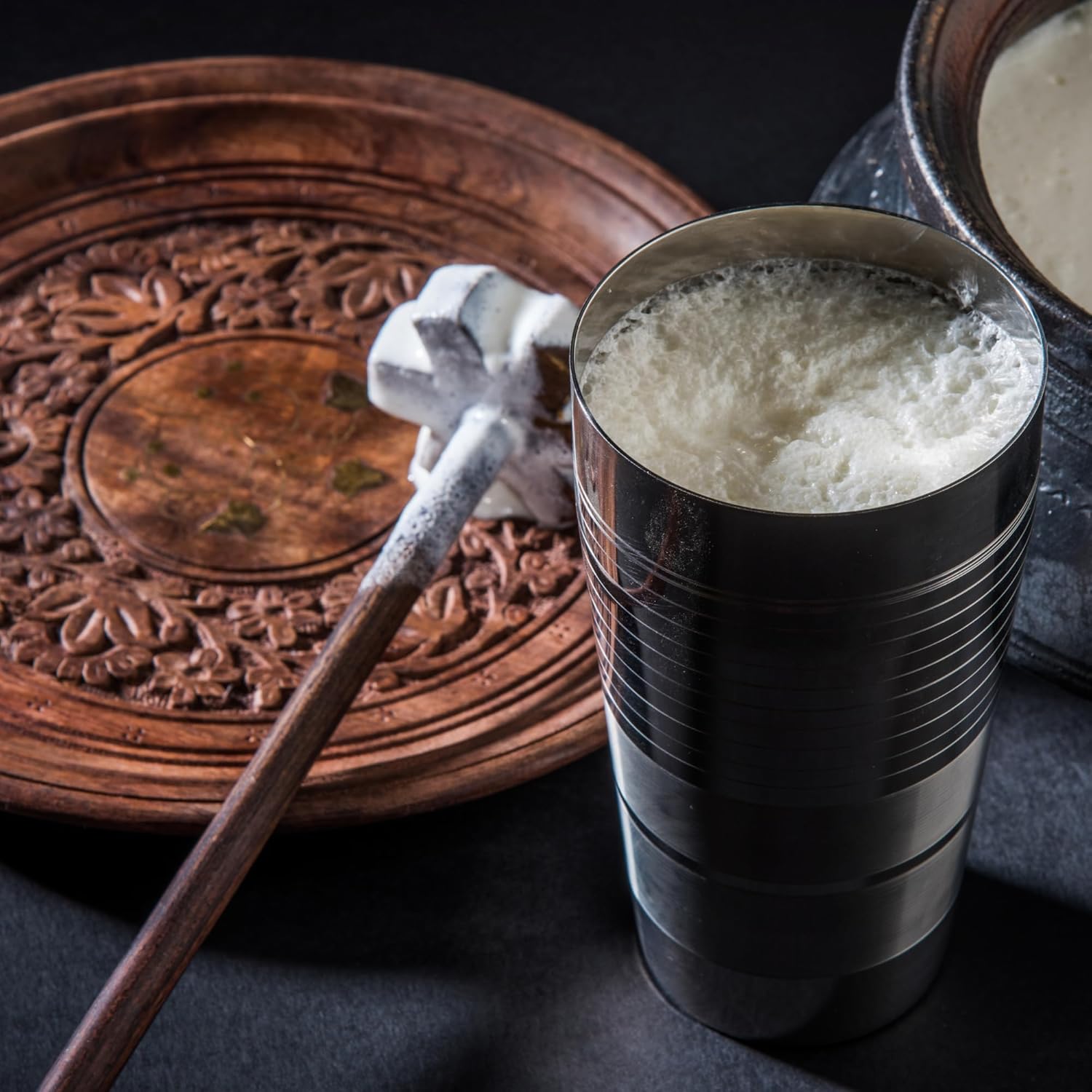 Santarms Wooden Whisk Mathani – Traditional Lassi Maker & Kitchen Tool ...