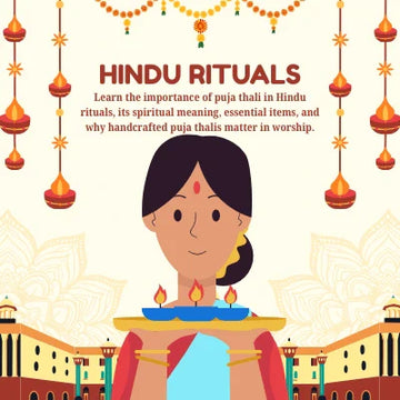 Traditional puja thali with diya incense and ritual items for Hindu worship