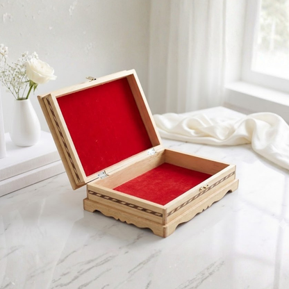 Santarms Handcrafted Wooden Holy Book Stand & Storage Box with Velvet Interior