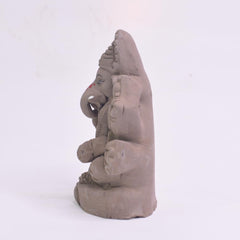 santarms Eco Friendly Ganesha Idol, Ganpati murti for Home visarjan, Water Soluble Idol Chaturthi Festival, Grey Gift (5 Inches, Lalbagh)