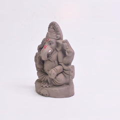 santarms Eco Friendly Ganesha Idol, Ganpati murti for Home visarjan, Water Soluble Idol Chaturthi Festival, Grey Gift (5 Inches, Lalbagh)