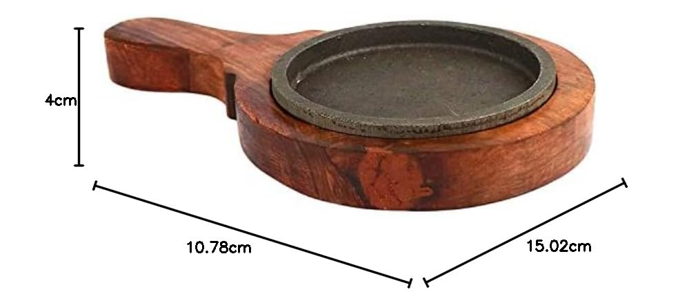 santarms Cast Iron Plate Sizzler Plate with Brownie sizzler Plate Pack of 2