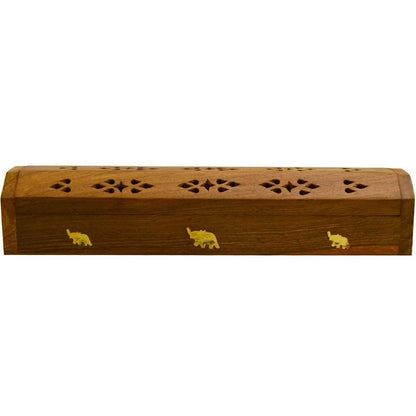 Santarms Sheesham Wood Agarbatti Stand, Rosewood Incense Holder, Handmade Wooden Dhoop Stand Ash Catcher
