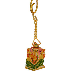 santarms Wooden Ganesha Key Chain, Key-Ring (11 cm) Multicolour-Hight Quality Wood- Ganesha Keychain Idol Keychain Collectible Gifting