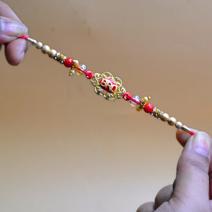 santarms Perfect for Celebrating the Express Your Love on Rakshabandhan with Stunning Rakhi Shop Elegant Pack of 2 Rakhis Sibliond Protection and Affection With Free Roli And Chawal