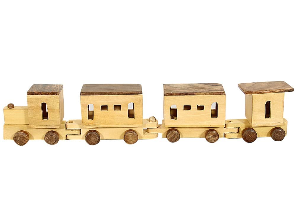 santarms Handcrafted Wooden Train Set Spark Imagination and Fun with A Classic Toy for Kids and Home Décor, Gift Item for Children and Office Showpiece