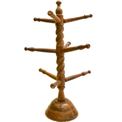 santarms Wooden Bangle Stand Best for Home Decor Made in India Women Gift to Your Loved one Bangles or chudi/churi (Brown Color) - Bangle Holder 9 Rods (40x28x12) cm