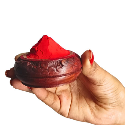 Santarms Natural Organic Red Sindoor Powder 10gm A++ Grade with Wooden Kumkum box and stick For Women Suhaag Sindur With Natural Sindoor Weddings, And Chhat Pooja Chemical-Free, COMBO OFFER