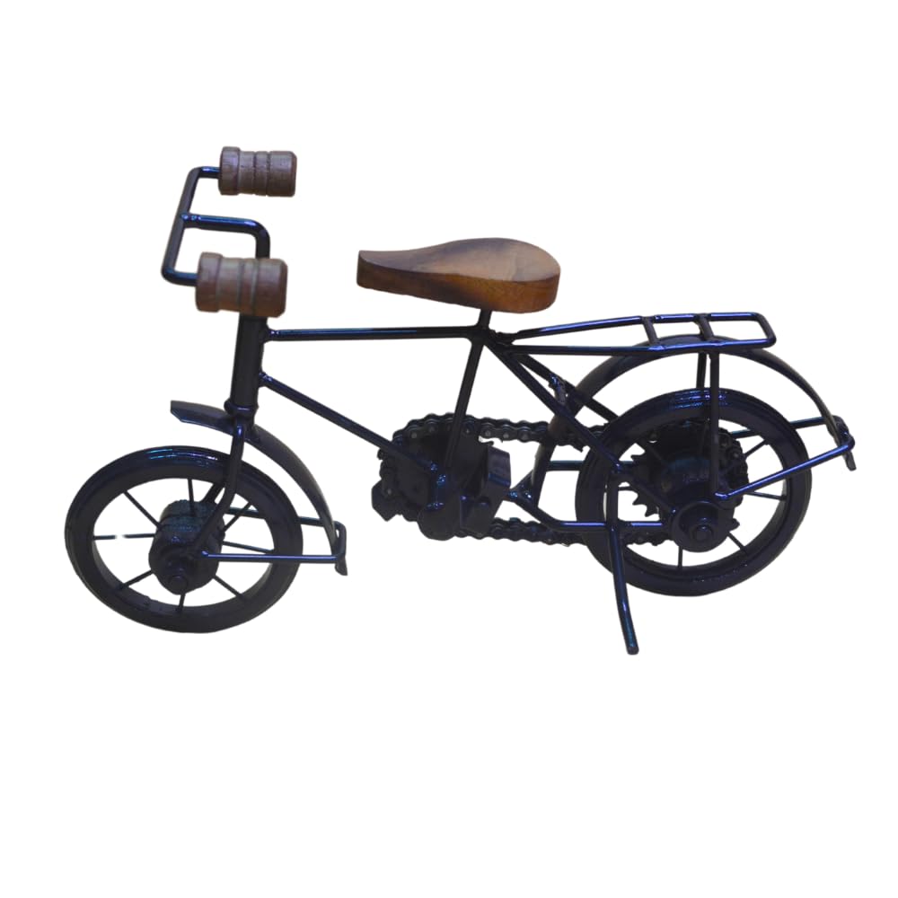 santarms Handmade Wrought Iron Small Miniature Cycle (17x28x9) cm, [Black Colour]- Iron Cycle Toy for Kids and Home and Office d cor showpiece- use as a Gift