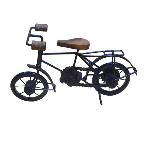 santarms Handmade Wrought Iron Small Miniature Cycle (17x28x9) cm, [Black Colour]- Iron Cycle Toy for Kids and Home and Office d cor showpiece- use as a Gift