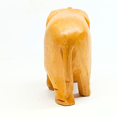 santarms Handmade Wooden Elephant (3 Inch, Brown Colour) - Exquisite Miniature Elephant Showpiece for Tabletop, Home & Office Decoration, Ideal Gift for Traditional Handcrafted Decor 1Pcs