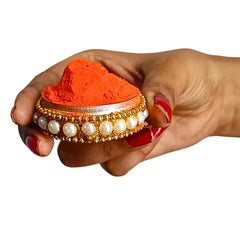 Santarms A++ Grade Natural Organic Orange Sindoor Powder 10gm with Kumkum Box and Stick for Women, Suhaag Sindur With Natural Sindoor