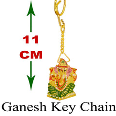 santarms Wooden Ganesha Key Chain, Key-Ring (11 cm) Multicolour-Hight Quality Wood- Ganesha Keychain Idol Keychain Collectible Gifting