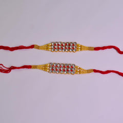 Santarms Premium Big Stone Rakhi for Brother with Gift Handmade Rakhi for Bro Brother Bhaiya Bhai 2 Rakhis with Free Mauli and Chawal