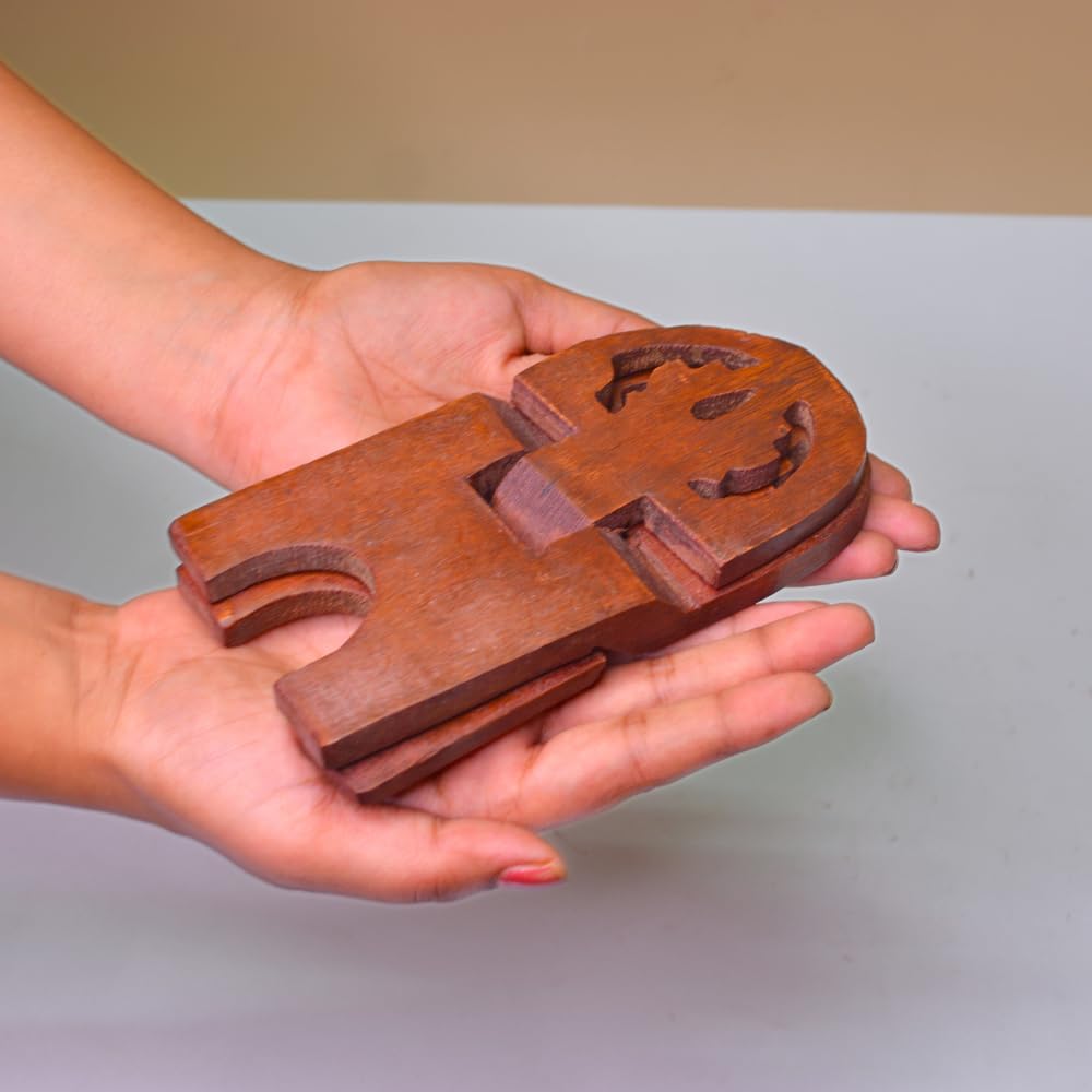 Santarms Wooden Holy Book Stand Rehal for Pooja Reading Geeta Bible Quran Books (6 INCH) Premium Rehal
