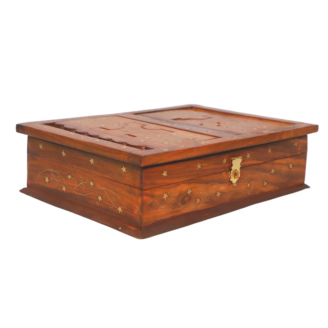Santarms Wooden Handmade Book Box, Holy Book Reader for Home D�cor (Brown)