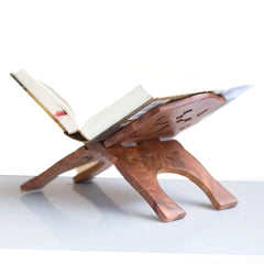 Santarms Handcrafted Foldable Wooden Holy Reading Book Stand with bhagwat Geeta Gorakhpur Press Original Hindi Edition with Stand, Combo, 10 INCH Stand Height