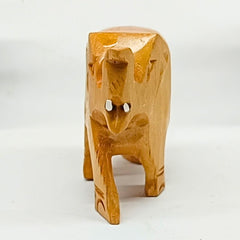santarms Handmade Wooden Elephant (3 Inch, Brown Colour) - Exquisite Miniature Elephant Showpiece for Tabletop, Home & Office Decoration, Ideal Gift for Traditional Handcrafted Decor 1Pcs