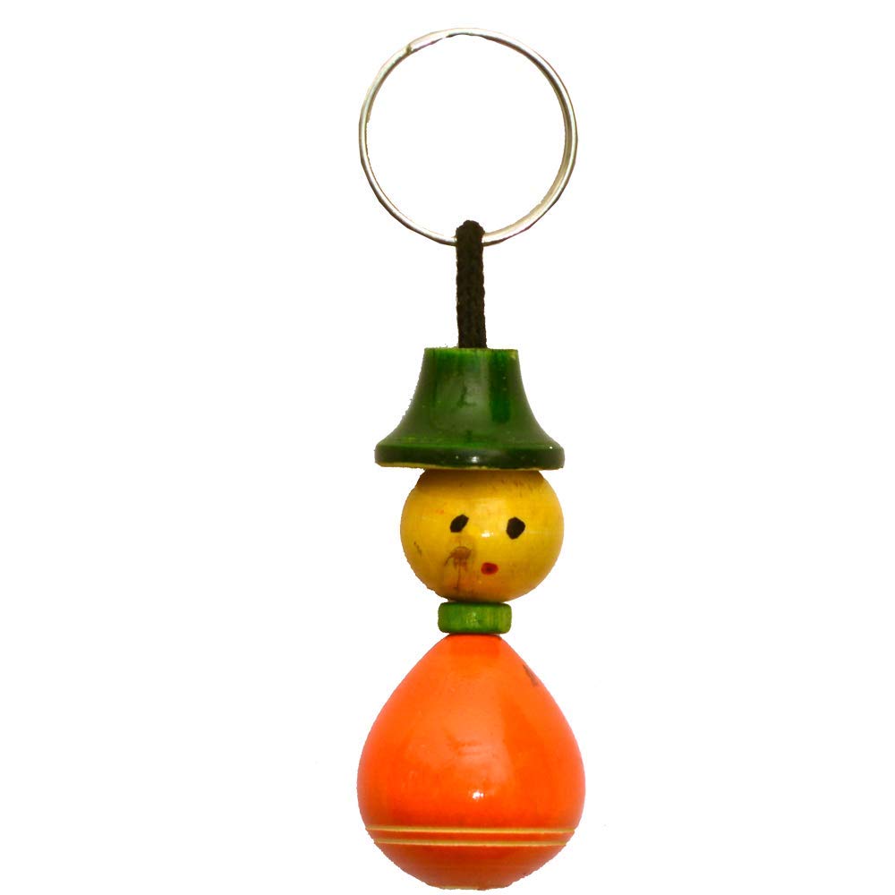 Santarms Handmade Wooden Key Chain(8 cm) Red -Green