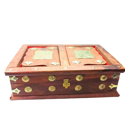 Santarms Handmade Quran Box with Foldable Wooden Rehal Holy Book Stand – Elegant for Reading | Exquisite Rihal Premium in Rajwada Style
