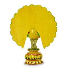 santarms Handmade Wooden Dancing Peacock (14.5cm) (Multicolour) -showpiece Peacock for Table top,Home,Office decroration and Gift Purpose