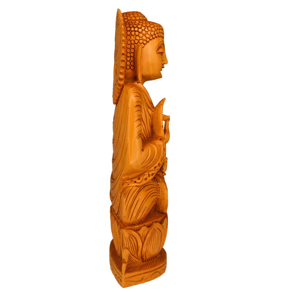 santarms Buddha Statues for Living Room Statue Idols Home Decor Items Budha Showpieces Decor Room Handmade Indian Sculpture Art | Budda Siddhartha Gautama Lotus Sitting Blessing Buddhism Idol | 15cm
