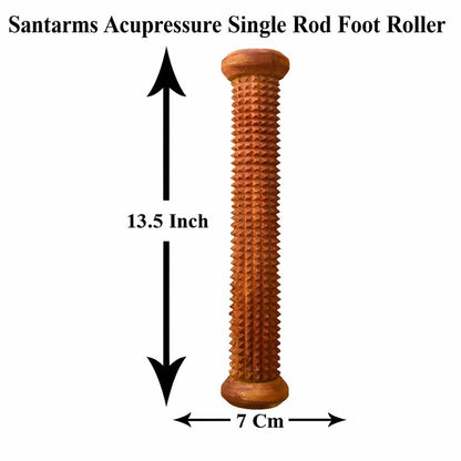 Santarms Wooden Acupressure Foot Massager Roller for Pain Relief, Blood Circulation, Stress Relief, Free Feet and Relaxation at Home (Brown, 12 inch)