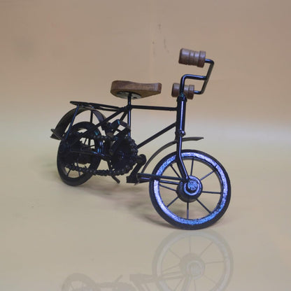 santarms Handmade Wrought Iron Small Miniature Cycle (17x28x9) cm, [Black Colour]- Iron Cycle Toy for Kids and Home and Office d cor showpiece- use as a Gift