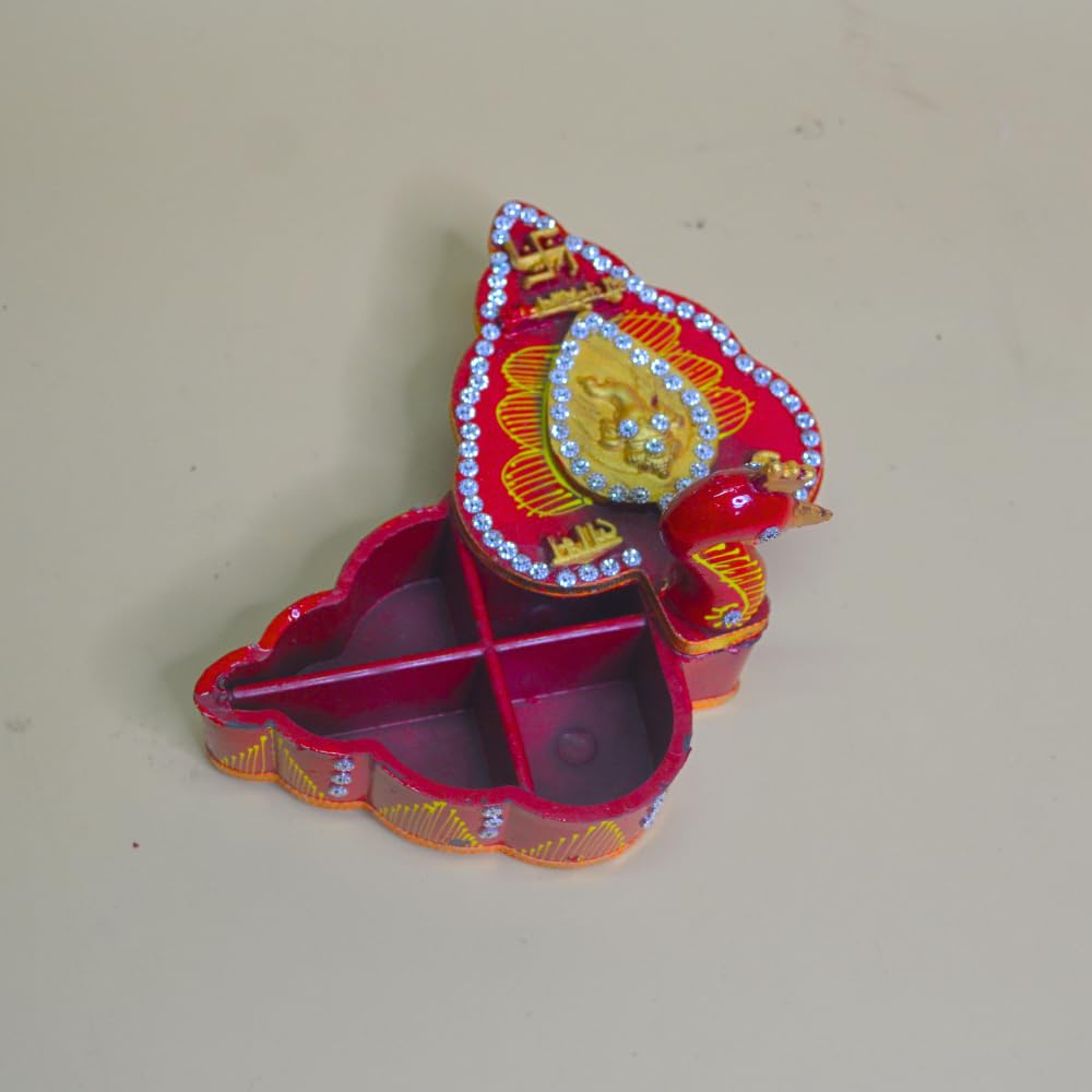 santarms Latest Kumkum Box Duck sindoor dani for puja dabbi haldi Return Gifts Traditional Sindoor Holder Sankranti Kumkum Return Gift Items Pooja thali Decor Items, 1 Qty