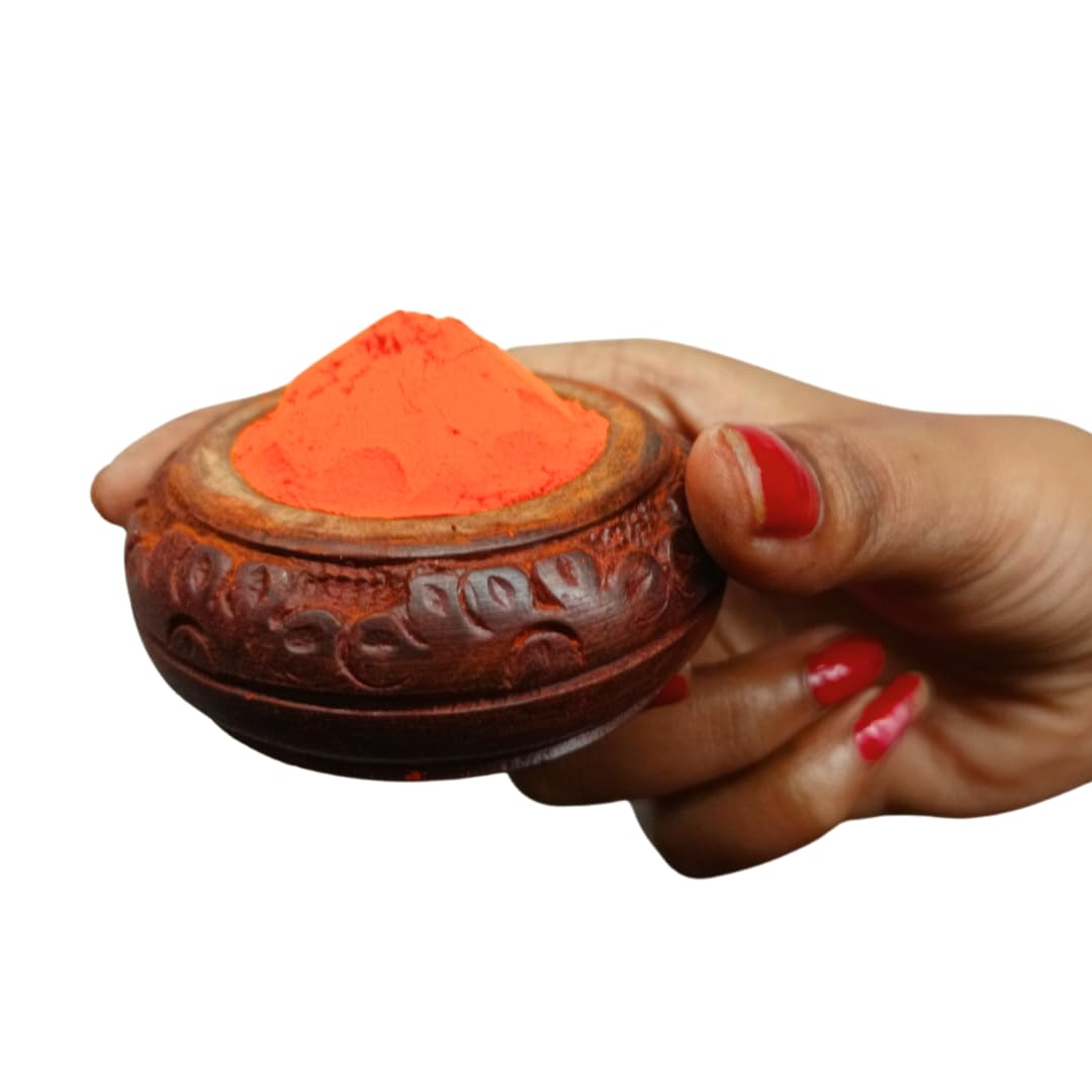Santarms Natural Organic Orange Sindoor Powder 10gm A++ Grade with Kumkum box and stick For Women Suhaag Sindur With Natural Sindoor Weddings, And Chhat Pooja Chemical-Free, COMBO OFFER