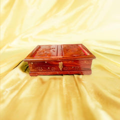 santarms Wooden Handmade Book Box, Holy Book Reader for Home Decor (Brass work) Sheesham Wood, Super Shiny Polished, 1 pcs