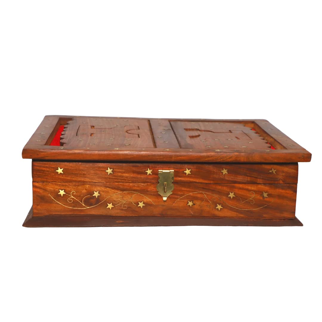Santarms Wooden Handmade Book Box, Holy Book Reader for Home D�cor (Brown)