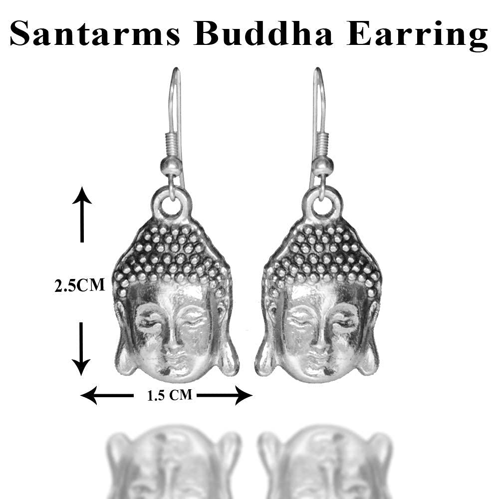Santarms Traditional Buddha Earrings for Women for Girls Oxidisd Jhumki for girls and women meditation combo, PACK of 1