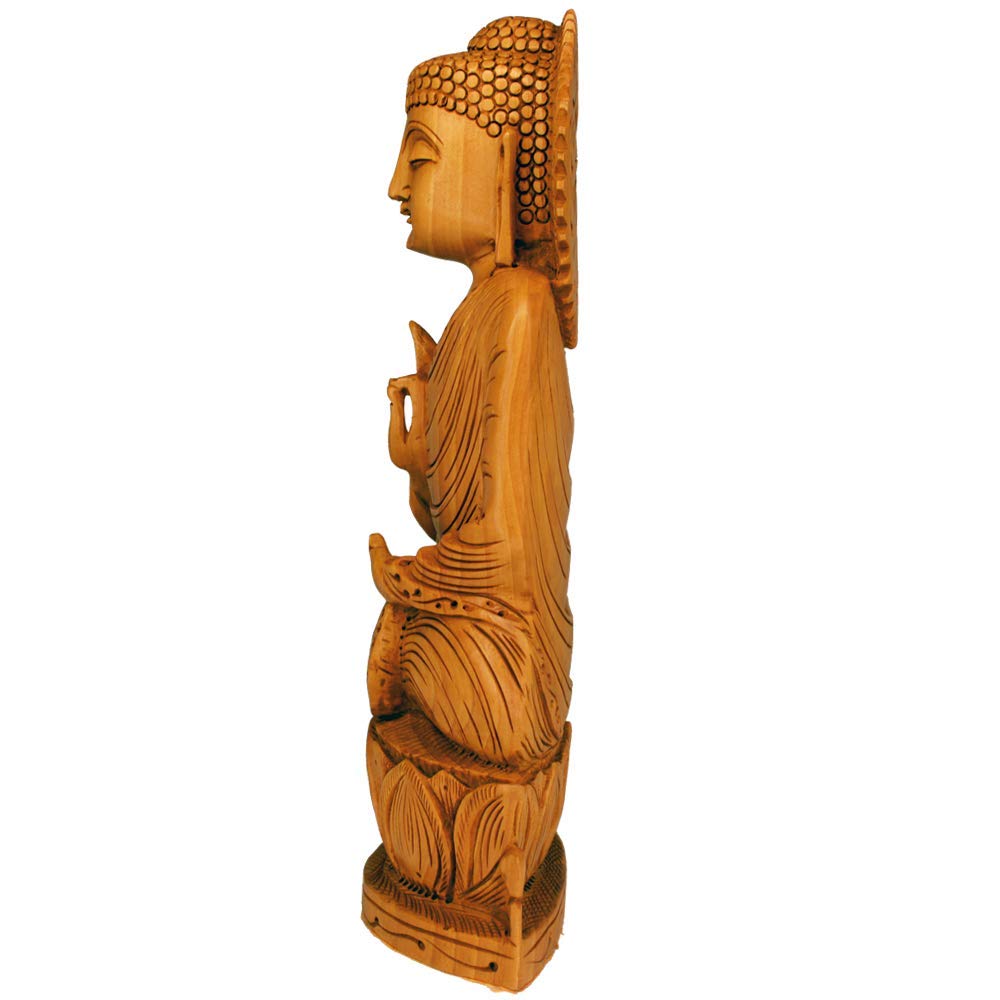 santarms Buddha Statues for Living Room Statue Idols Home Decor Items Budha Showpieces Decor Room Handmade Indian Sculpture Art | Budda Siddhartha Gautama Lotus Sitting Blessing Buddhism Idol | 15cm