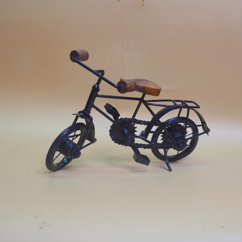 santarms Handmade Wrought Iron Small Miniature Cycle (17x28x9) cm, [Black Colour]- Iron Cycle Toy for Kids and Home and Office d cor showpiece- use as a Gift