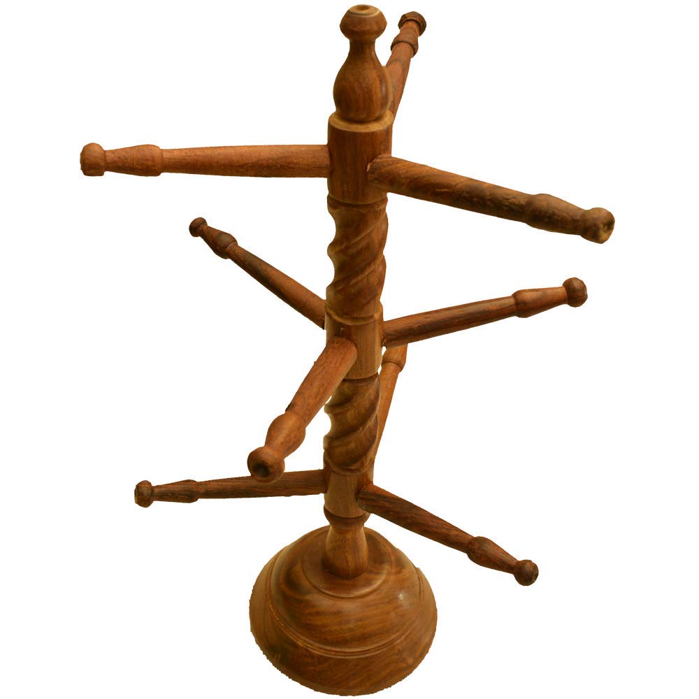 santarms Wooden Bangle Stand Best for Home Decor Made in India Women Gift to Your Loved one Bangles or chudi/churi (Brown Color) - Bangle Holder 9 Rods (40x28x12) cm