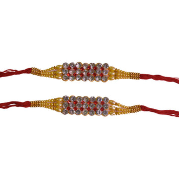 Santarms Premium Big Stone Rakhi for Brother with Gift Handmade Rakhi for Bro Brother Bhaiya Bhai 2 Rakhis with Free Mauli and Chawal