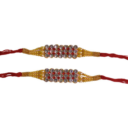 Santarms Premium Big Stone Rakhi for Brother with Gift Handmade Rakhi for Bro Brother Bhaiya Bhai 2 Rakhis with Free Mauli and Chawal
