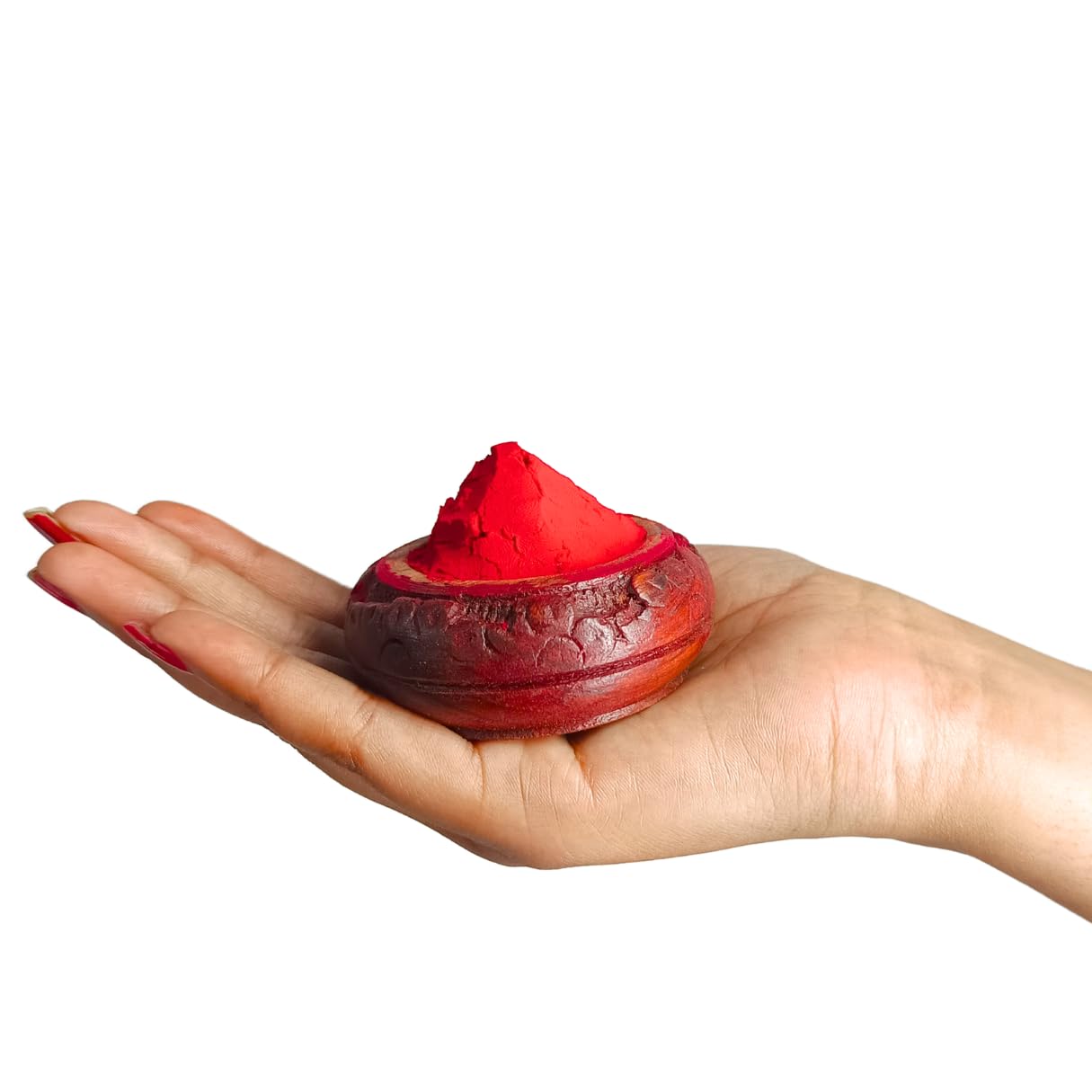 santarms wooden kumkum box shringar box | sindoor dabbi - kumkum dabbi handcraft sindoor refilable wooden sindur dani return gifts for women pooja items for home | 2.5 inch - small