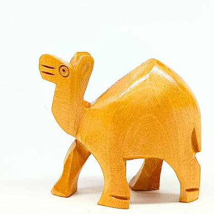 santarms Wooden Camel Figurine (2 Pairs, 3 Inch) - Miniature Cute Camel Showpieces with Glossy Shine Finish, Perfect for Home & Office Decoration, Tabletop Accent, and Unique Gifting Ideas