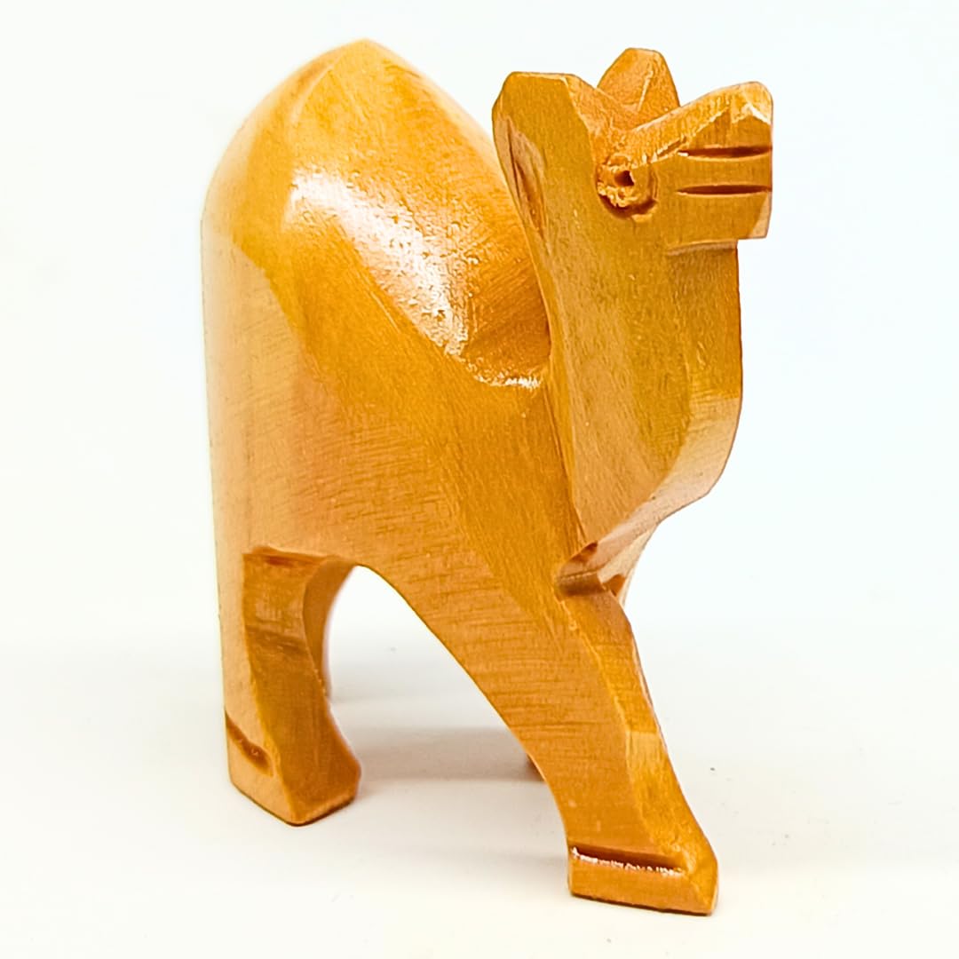 santarms Wooden Camel Figurine (2 Pairs, 3 Inch) - Miniature Cute Camel Showpieces with Glossy Shine Finish, Perfect for Home & Office Decoration, Tabletop Accent, and Unique Gifting Ideas