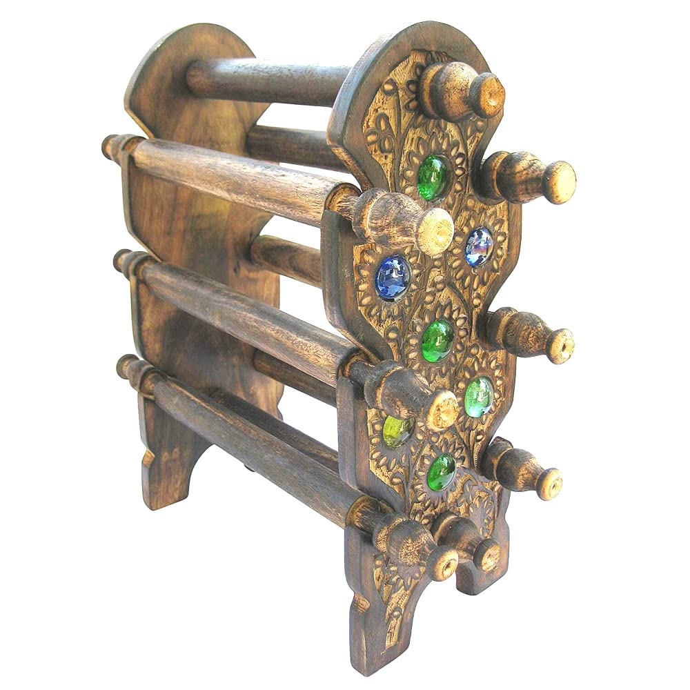 santarms Wooden Bangle Stand For Bangles | Home Decor | Women Gift Bangles For Or Chudi Churi Best By Holder | MADE IN INDIA | 6 Rods
