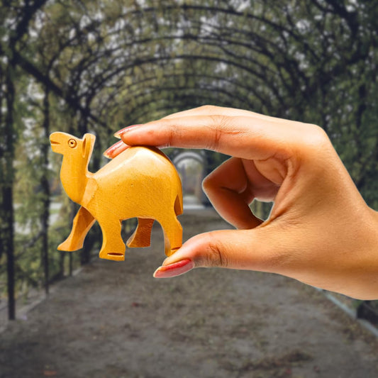 santarms Wooden Camel Figurine (2 Pairs, 3 Inch) - Miniature Cute Camel Showpieces with Glossy Shine Finish, Perfect for Home & Office Decoration, Tabletop Accent, and Unique Gifting Ideas