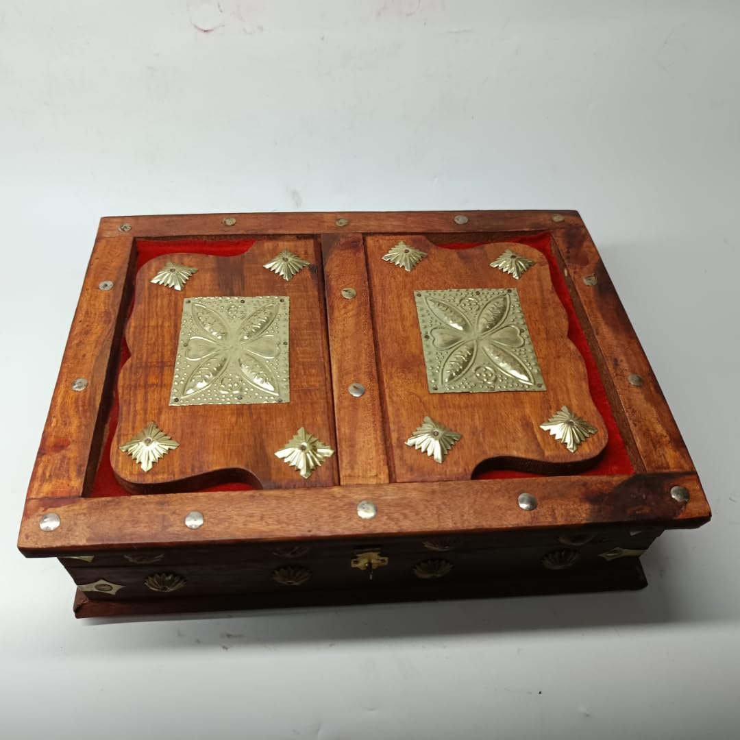 Santarms Handmade Quran Box with Foldable Wooden Rehal Holy Book Stand – Elegant for Reading | Exquisite Rihal Premium in Rajwada Style