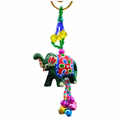 santarms Key Ring Wooden Elephant Key Chain, Key-Ring (3 inch) brown colour Wood - Elephant Keychain - use as a Gift